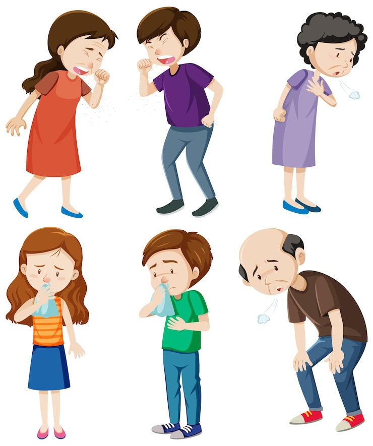 Free Vector set of people unwell