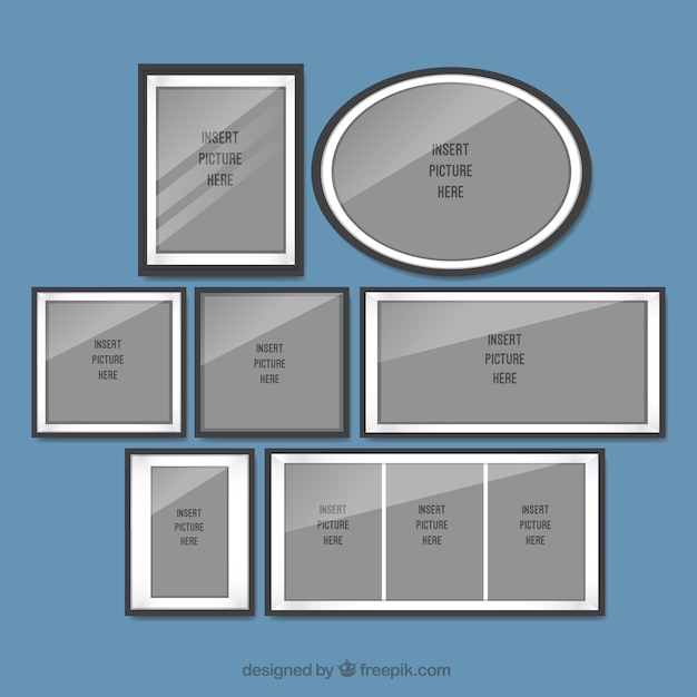 Set of photo frames in flat design Free Vector