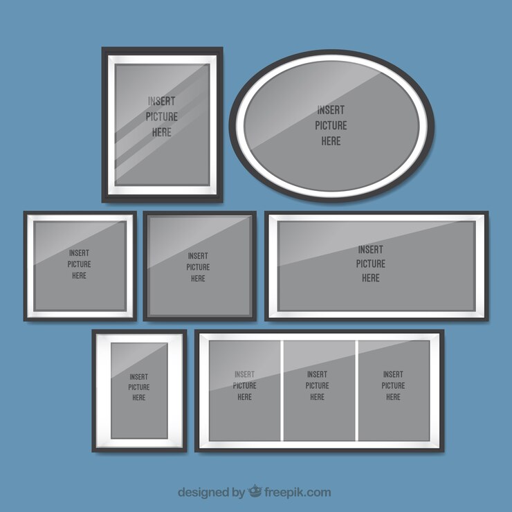 Free Vector set of photo frames in flat design