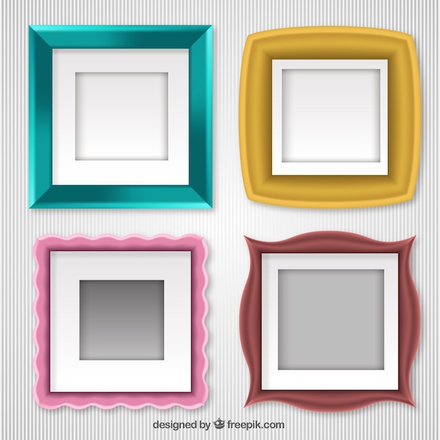 Set of photo frames with different designs