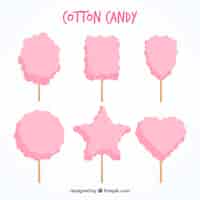Free vector set of pink sugar cottons