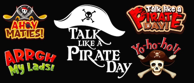 Free vector set of pirate phrases banners