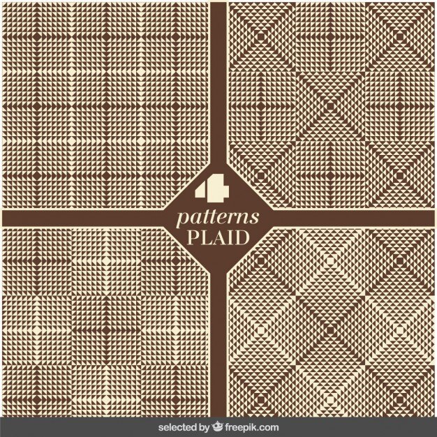 Free vector set of plaid brown patterns