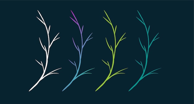 Free vector a set of plants with different colors.