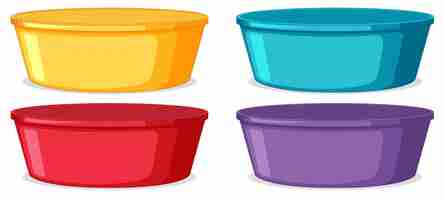 Free vector set of plastic container