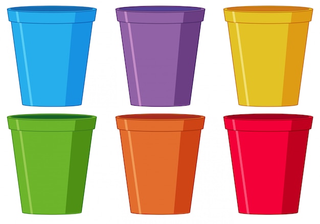 Free vector set of plastic cup