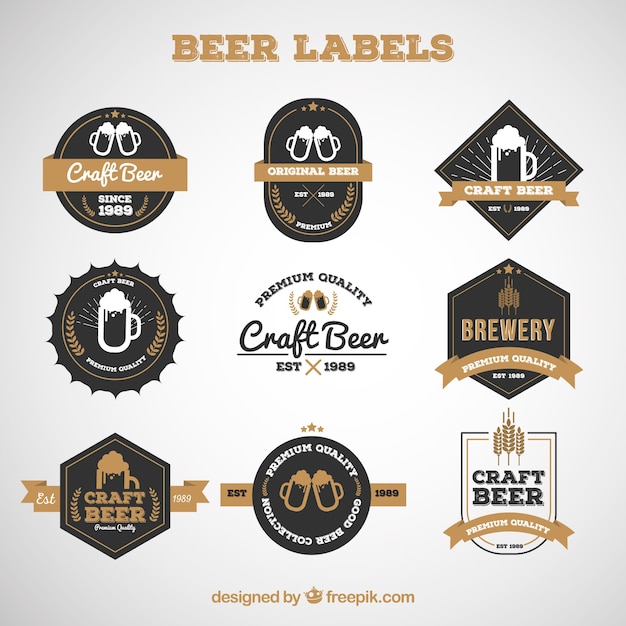 Free vector set of premium beer labels