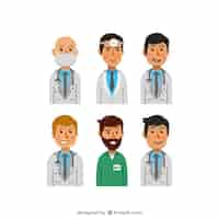 Free vector set of professional doctors characters