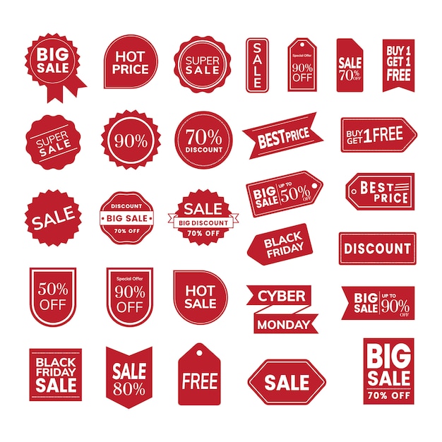 Set of promotion badge vectors Free Vector