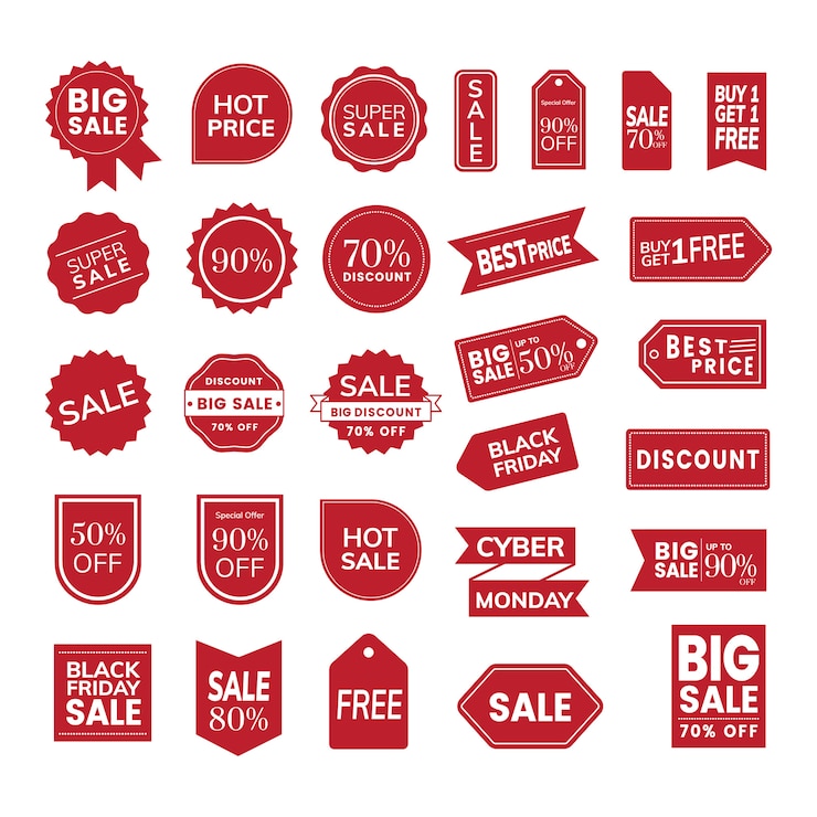 Free Vector set of promotion badge vectors