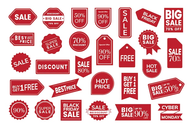 Discount tags product ads special offer badges Vector Image