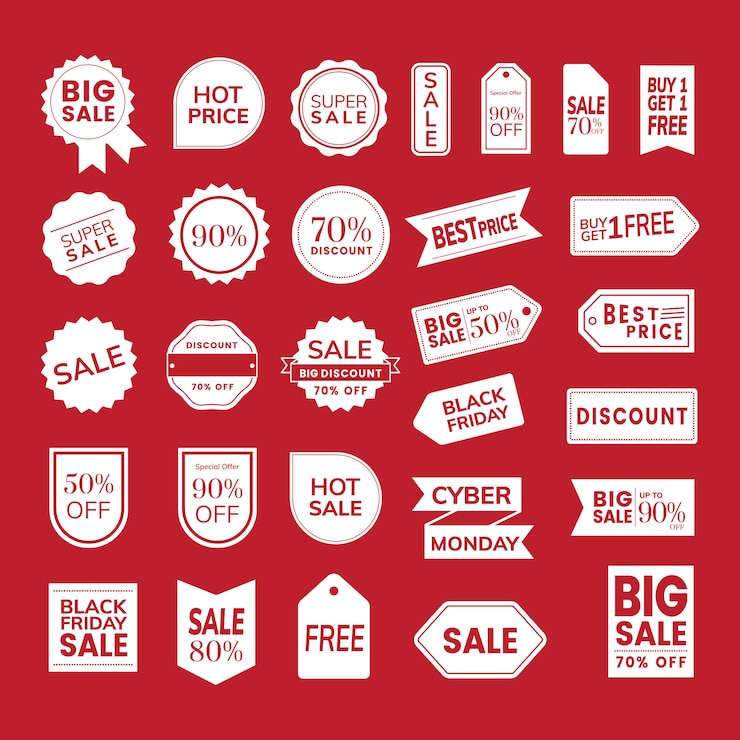 Free Vector set of promotion badge vectors