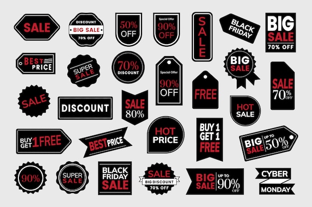 Free vector set of promotion badge vectors