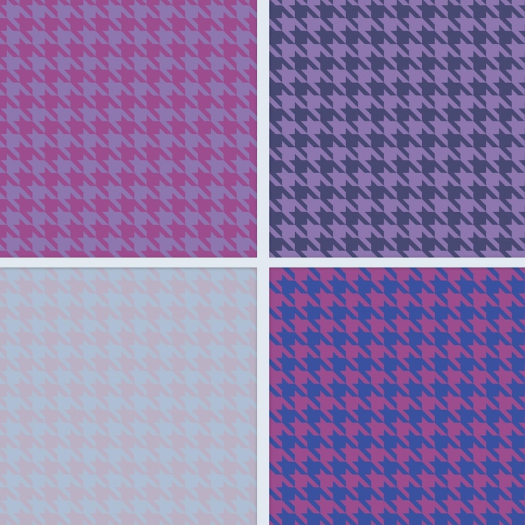 Free Vector set of purple houndstooth patterns