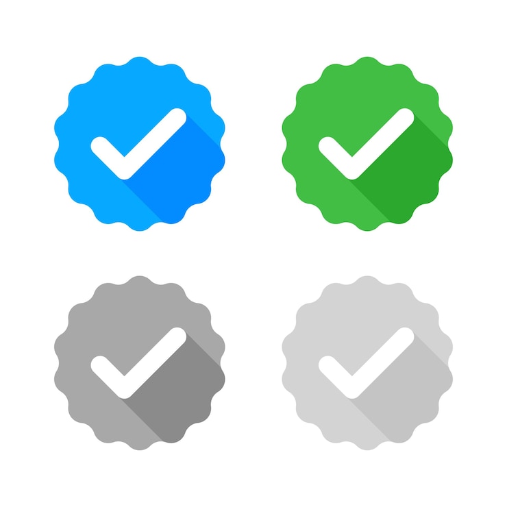 Free Vector set of quality checkmark sticker in different color