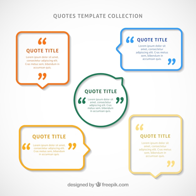 Set of quote templates with talking bubbles