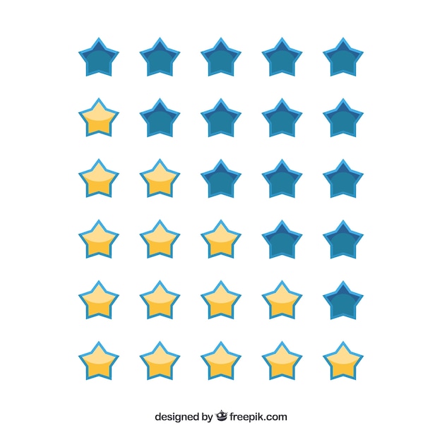 Free vector set of ranking stars