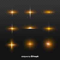 Free vector set of realistic bursts of light effect