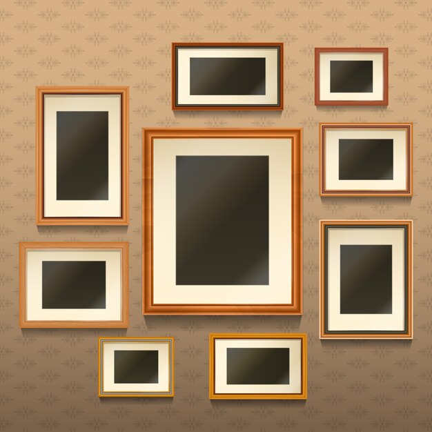 Photo album pages with photography frames Vector Image