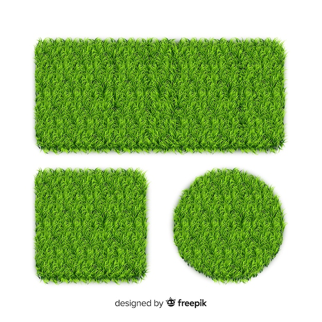 Set of realistic grass banner 