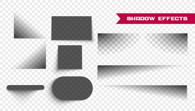 Set of realistic shadows on transparent