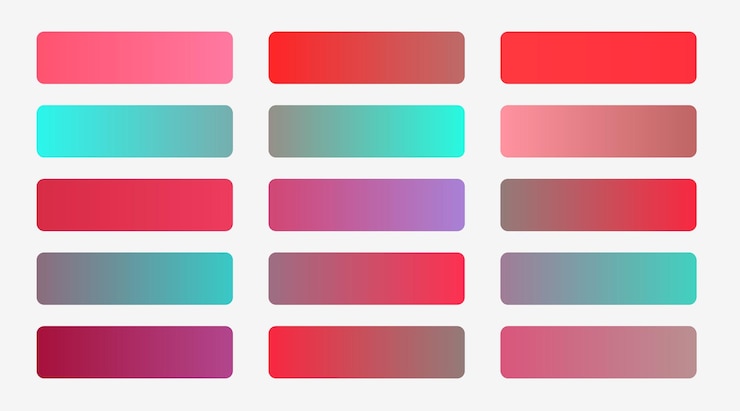 Free Vector set of red color theme gradients vector illustration