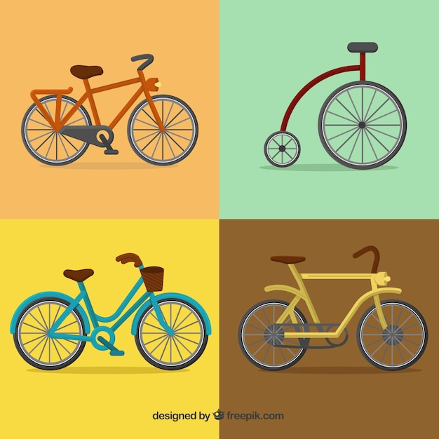 Set of retro bikes