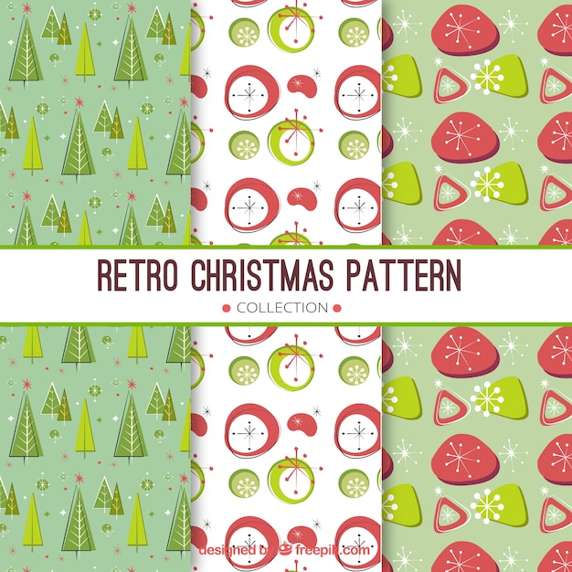 Set of retro christmas patterns