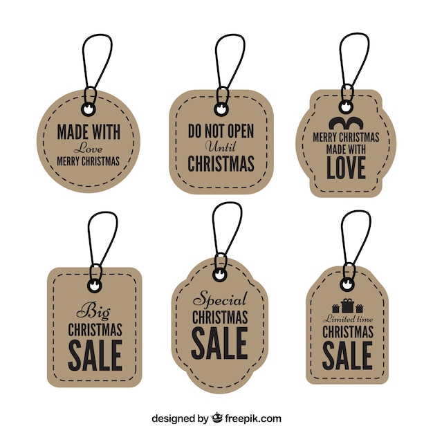 Set of retro christmas tags sales