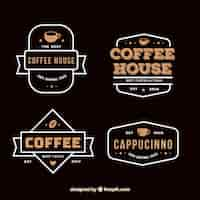 Free vector set of retro coffee shop badges