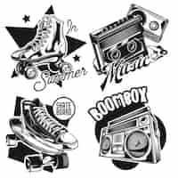 Free vector set of retro emblems