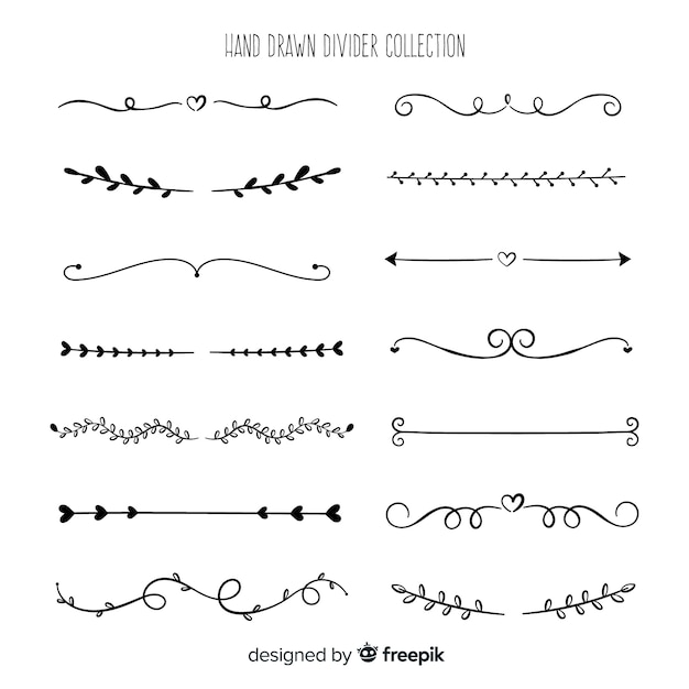 Free vector set of retro hand drawn dividers