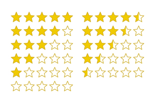 Free vector set of review stars