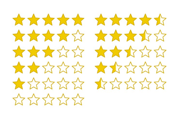 Free Vector set of review stars