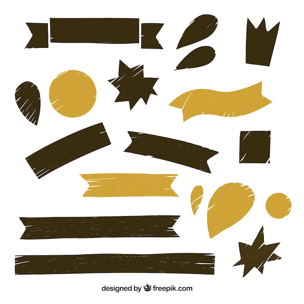Free vector set of ribbons in brown tones
