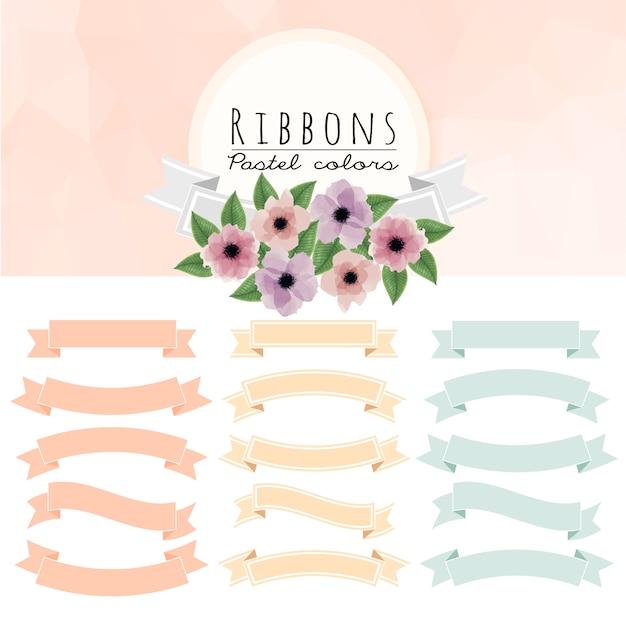 Free vector set of ribbons