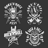 Free vector set of rock and roll emblems