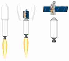 Free vector set of rockets and launch vehicles