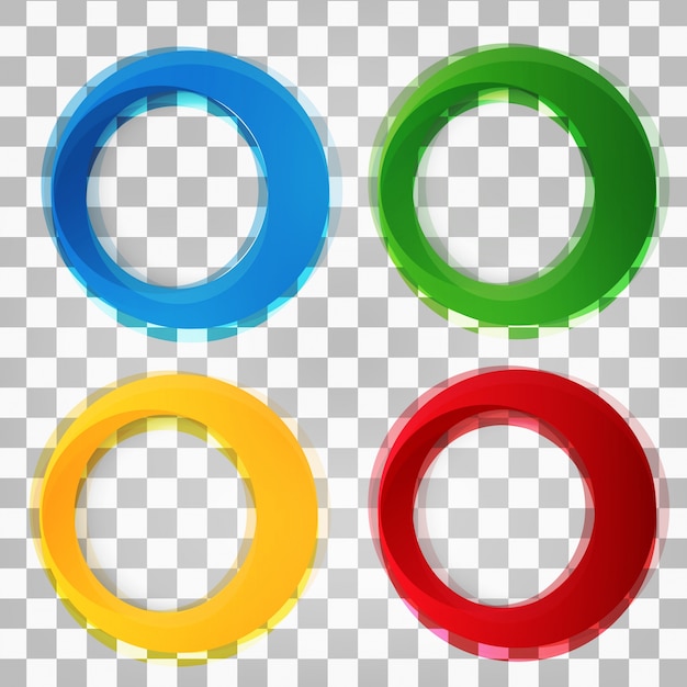 Free vector set of round colorful vector shapes.