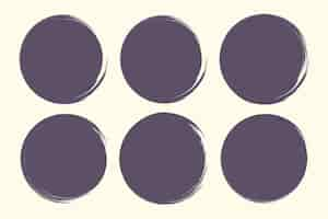 Free vector set of round grunge brush frames