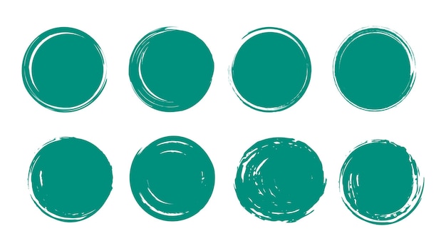 Set of rounded grunge Free Vector