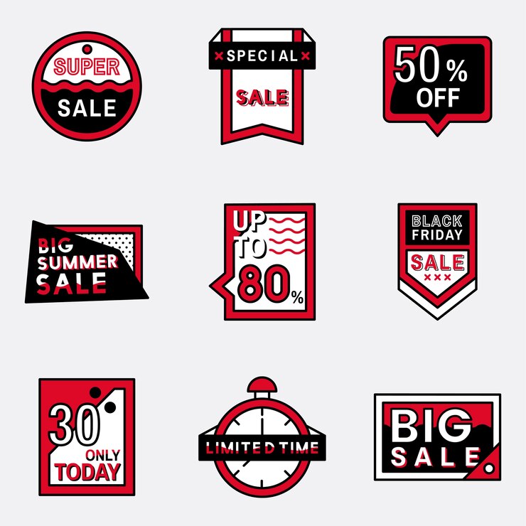 Free Vector set of sale badge designs