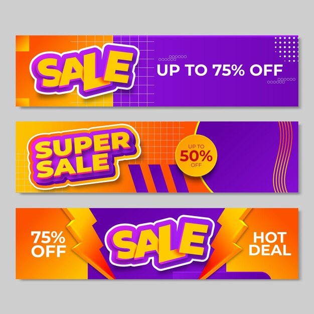 Set of sale banners design. Vector illustration