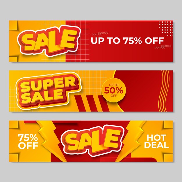 Set of sale banners design. Vector illustration