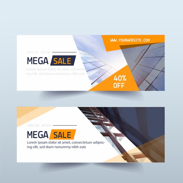 Set of sale banners with picture