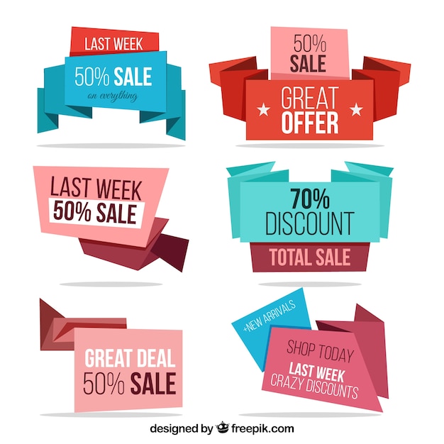 Free vector set of sale banners