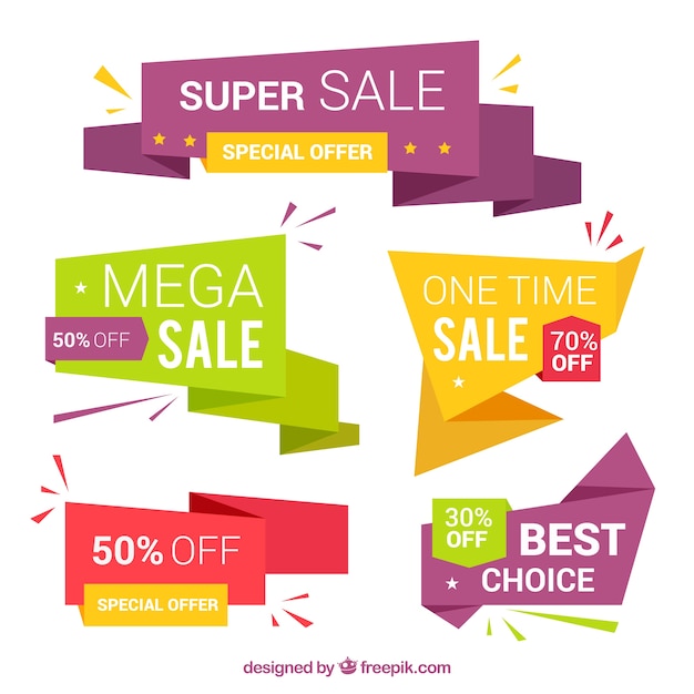 Free vector set of sale banners