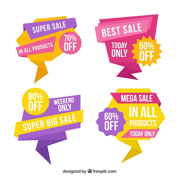 Free vector set of sale banners