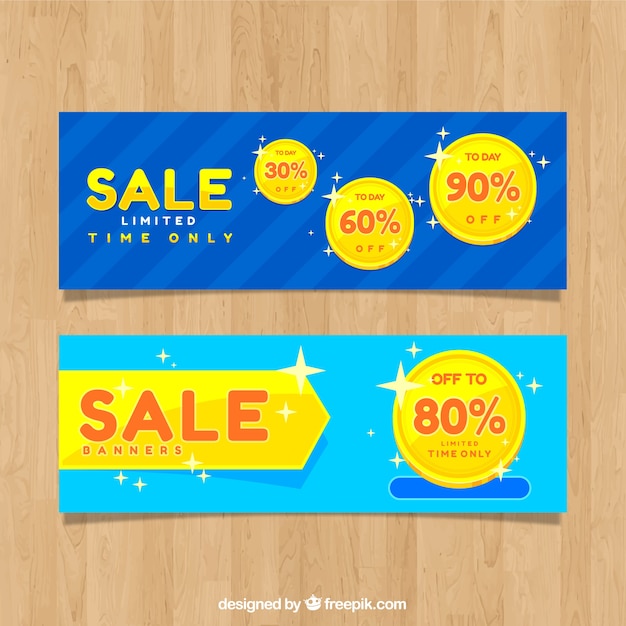 Set of sale banners