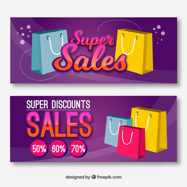 Set of sale banners